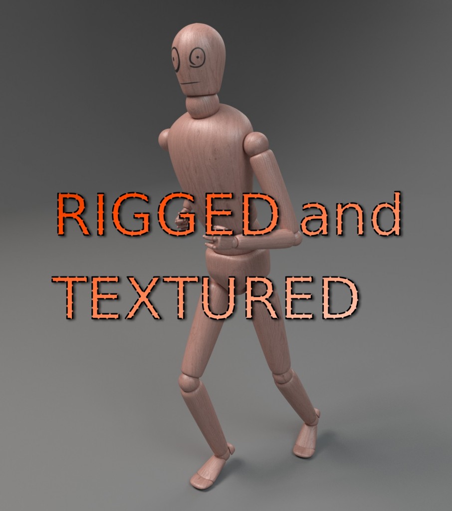 Wooden Character - rigged and textured preview image 1